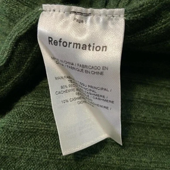 NWT REFORMATION Cashmere Farfalle
Sweater Mini Dress - Picture 7 of 7